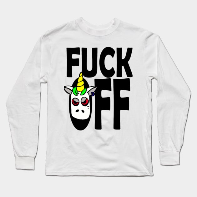 fuckoff einhorn fuckoffunicorn unicornfuck Long Sleeve T-Shirt by Xizin Gao